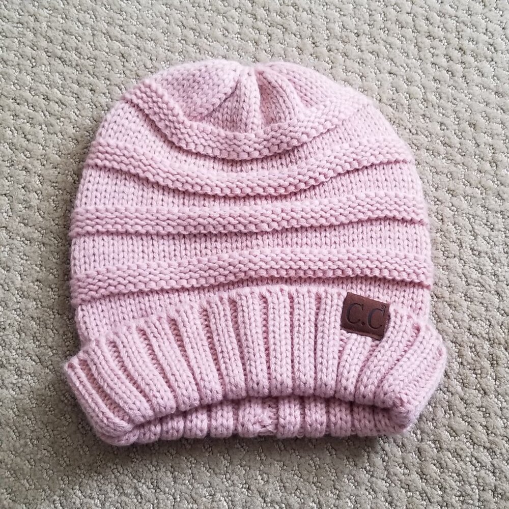 **NWOT** C.C. Pink Cable Knit Beanie